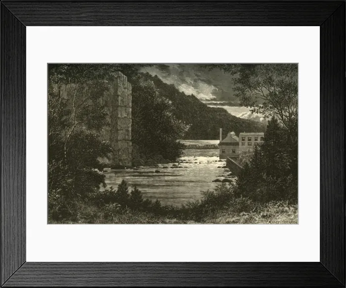 Framed Print : The Passaic Below the Falls, 1874. Creator: Alfred Harral Framed Print : The Passaic Below the Falls, 1874. Creator: Alfred Harral
