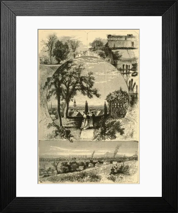 Framed Print : Scenes at Springfield, 1874. Creator: John J. Harley Framed Print : Scenes at Springfield, 1874. Creator: John J. Harley
