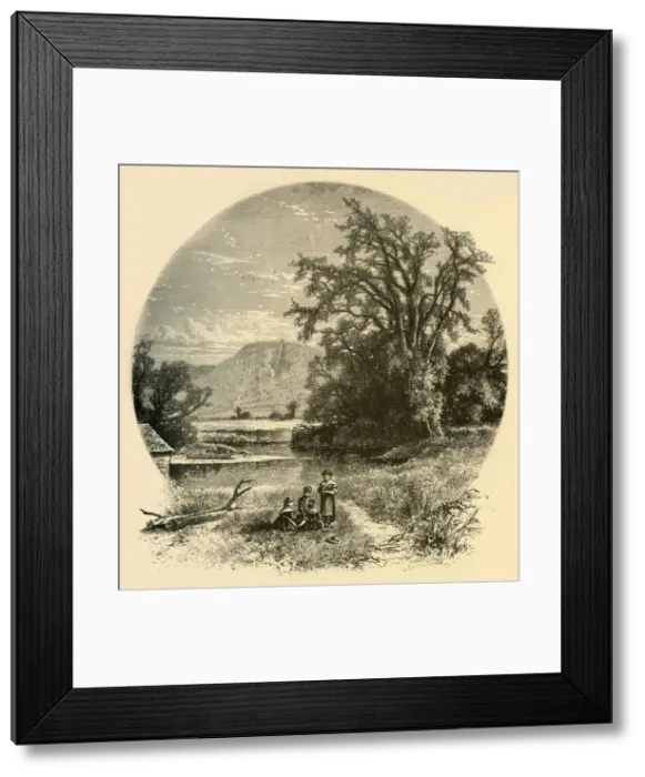 Framed Print : Northampton Meadows, 1874. Creator: Meeder & Chubb Framed Print : Northampton Meadows, 1874. Creator: Meeder & Chubb