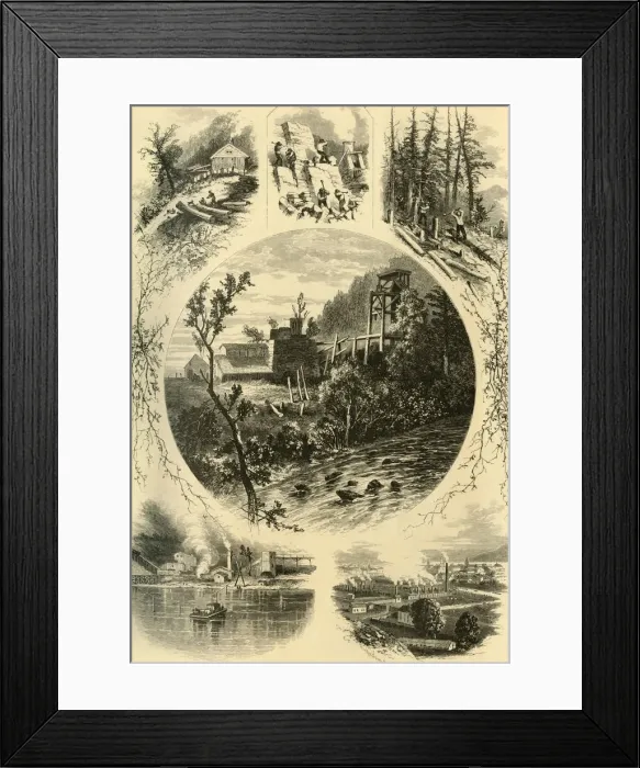 Framed Print : Scenes on the North Branch of the Susquehanna, 1874. Creator: James H. Richardson Framed Print : Scenes on the North Branch of the Susquehanna, 1874. Creator: James H. Richardson