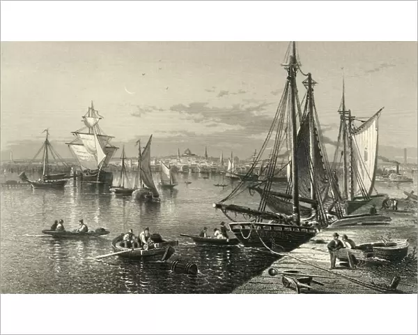City of Boston, (from South Boston), 1874. Creator: Edward Paxman Brandard