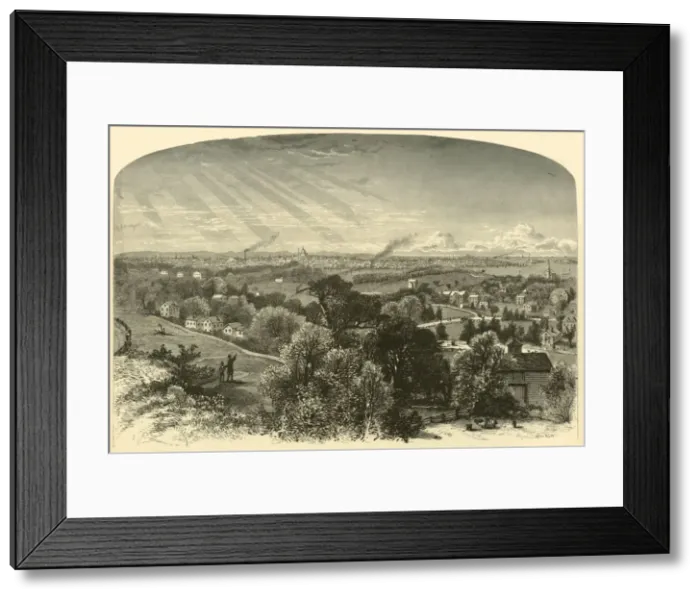 Framed Print : Boston, from Mount Bowdoin, 1874. Creator: W. Roberts Framed Print : Boston, from Mount Bowdoin, 1874. Creator: W. Roberts