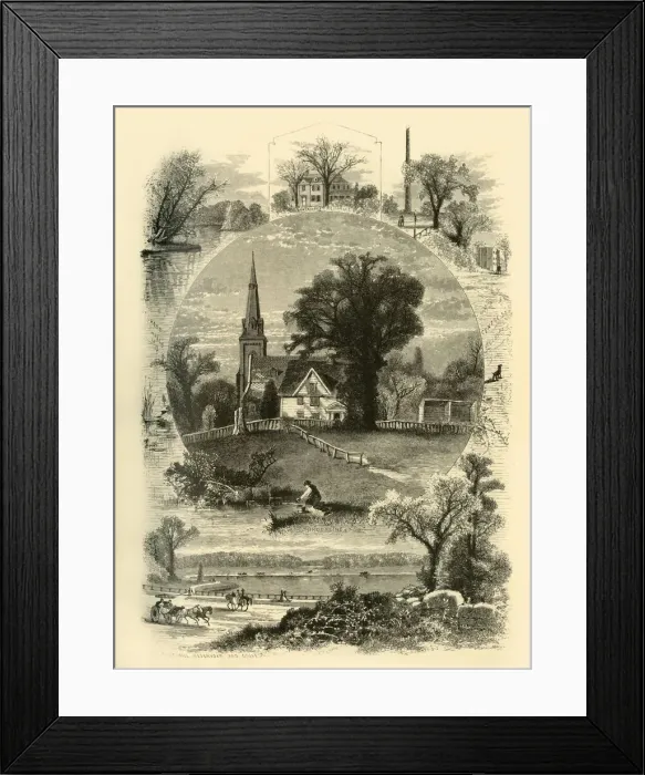 Framed Print : Boston Suburbs, 1874. Creator: John J. Harley Framed Print : Boston Suburbs, 1874. Creator: John J. Harley