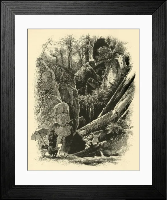 Framed Print : Ice Glen, Stockbridge, 1874. Creator: John J. Harley Framed Print : Ice Glen, Stockbridge, 1874. Creator: John J. Harley