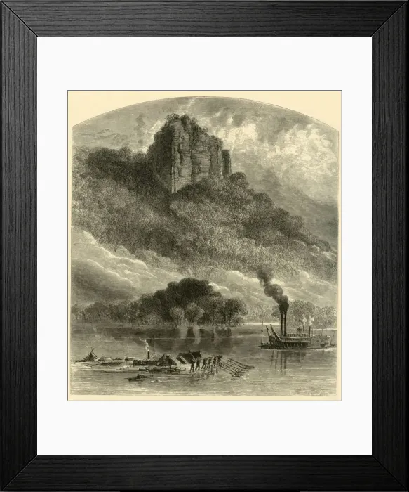 Framed Print : Chimney Rock, near Fountain City, 1874. Creator: Alfred Waud Framed Print : Chimney Rock, near Fountain City, 1874. Creator: Alfred Waud
