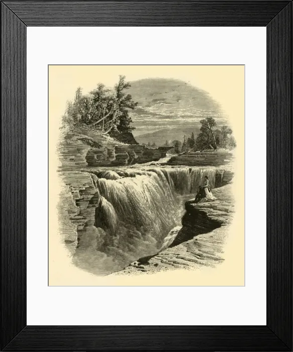 Framed Print : Lower Falls, Portage, 1874. Creator: John Douglas Woodward Framed Print : Lower Falls, Portage, 1874. Creator: John Douglas Woodward