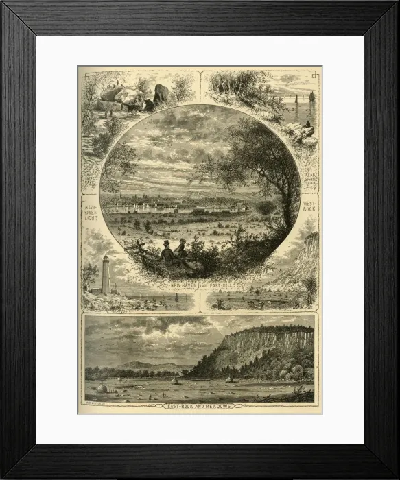 Framed Print : New Haven and Vicinity, 1874. Creator: John J. Harley Framed Print : New Haven and Vicinity, 1874. Creator: John J. Harley