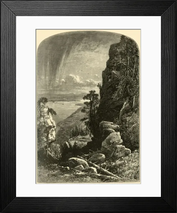 Framed Print : Lake Memphremagog, South from Owls Head, 1874. Creators: John Douglas Woodward, W Framed Print : Lake Memphremagog, South from Owls Head, 1874. Creators: John Douglas Woodward, W