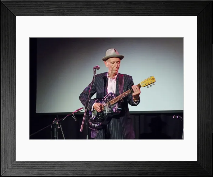 Framed Print : Mark Flanagan, Crawley Blues Club, Hawth, Crawley, West Sussex, 28 Sept 2019. Creator Framed Print : Mark Flanagan, Crawley Blues Club, Hawth, Crawley, West Sussex, 28 Sept 2019. Creator