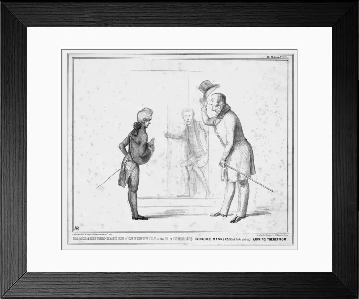 Framed Print : March of Reform - Master of Ceremonies in the H. of Commons Improved Manners... 1837 Framed Print : March of Reform - Master of Ceremonies in the H. of Commons Improved Manners... 1837