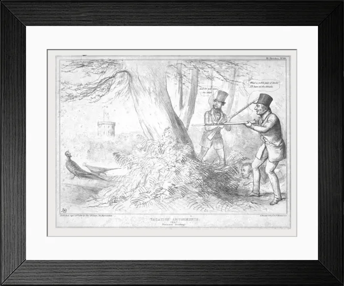 Framed Print : Vacation Amusements. (No 1. ) Pheasant Shooting!, 1840. Creator: John Doyle Framed Print : Vacation Amusements. (No 1. ) Pheasant Shooting!, 1840. Creator: John Doyle