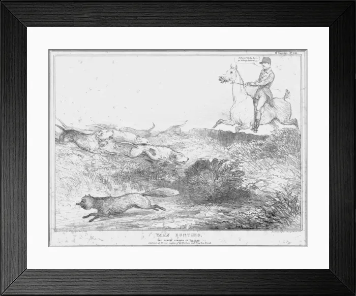 Framed Print : Vaux Hunting, or the Newest Version of Tally Ho!, 1834. Creator: John Doyle Framed Print : Vaux Hunting, or the Newest Version of Tally Ho!, 1834. Creator: John Doyle