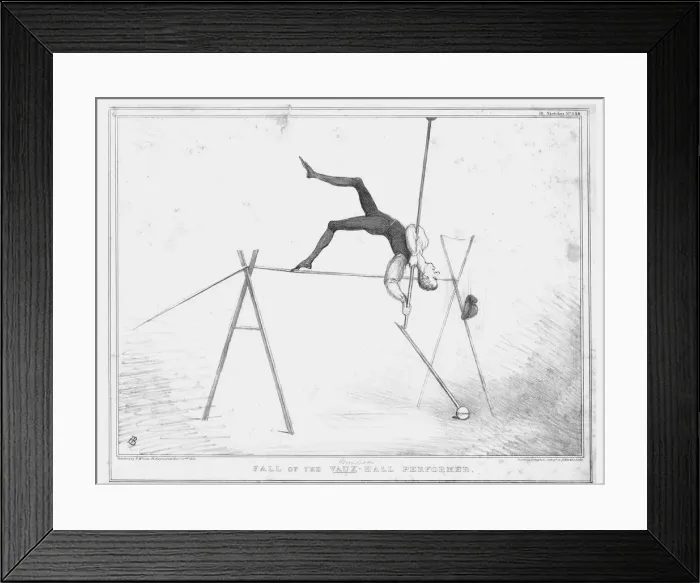Framed Print : Fall of the Vaux-Hall Performer, 1834. Creator: John Doyle Framed Print : Fall of the Vaux-Hall Performer, 1834. Creator: John Doyle