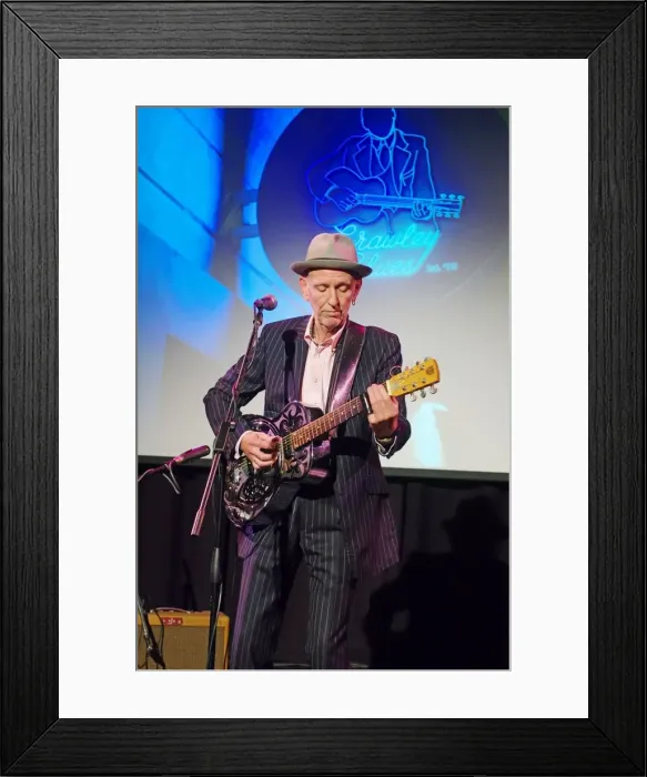 Framed Print : Mark Flanagan, Crawley Blues Club, Hawth, Crawley, West Sussex, 28 Sept 2019. Creator Framed Print : Mark Flanagan, Crawley Blues Club, Hawth, Crawley, West Sussex, 28 Sept 2019. Creator