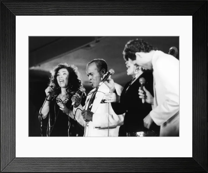 Framed Print : Jon Hendricks and three unidentified singers, c1998. Creator: Brian Foskett Framed Print : Jon Hendricks and three unidentified singers, c1998. Creator: Brian Foskett