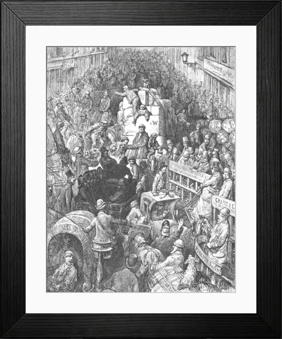 Framed Print : A City Thoroughfare, 1872. Creator: Gustave Doré Framed Print : A City Thoroughfare, 1872. Creator: Gustave Doré