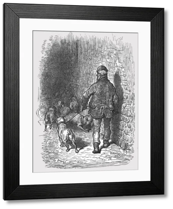 Framed Print : Bull Dogs, 1872. Creator: Gustave Doré Framed Print : Bull Dogs, 1872. Creator: Gustave Doré