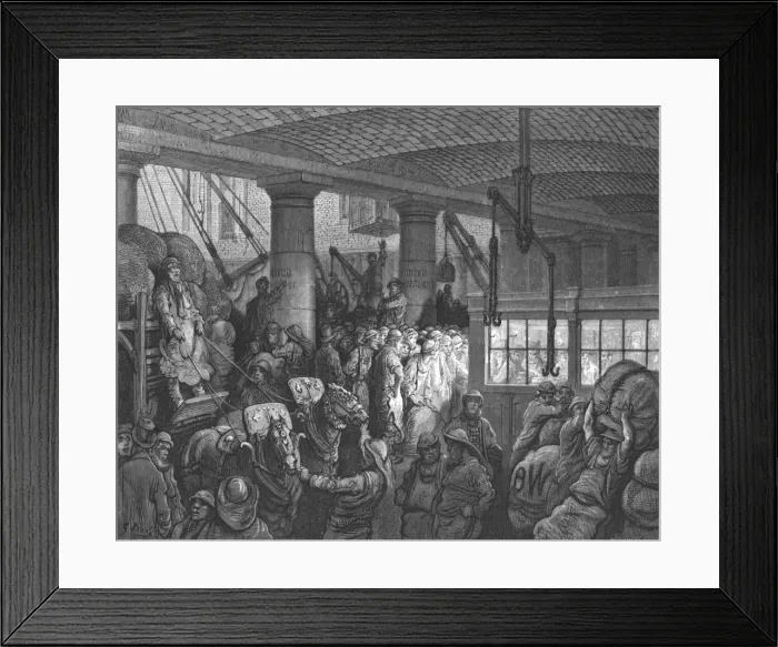 Framed Print : St. Katherines Dock, 1872. Creator: Gustave Doré Framed Print : St. Katherines Dock, 1872. Creator: Gustave Doré
