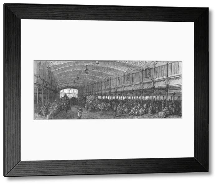 Framed Print : The Great Warehouse-St. Katherines Dock, 1872. Creator: Gustave Doré