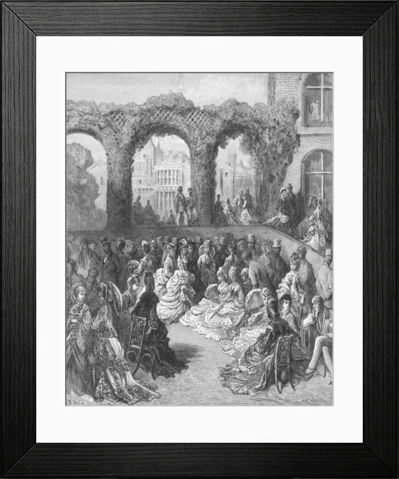 Framed Print : Holland House - A Garden Party, 1872. Creator: Gustave Doré Framed Print : Holland House - A Garden Party, 1872. Creator: Gustave Doré