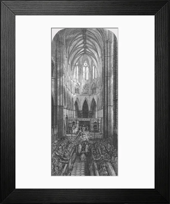 Framed Print : A Wedding at the Abbey, 1872. Creator: Gustave Doré Framed Print : A Wedding at the Abbey, 1872. Creator: Gustave Doré