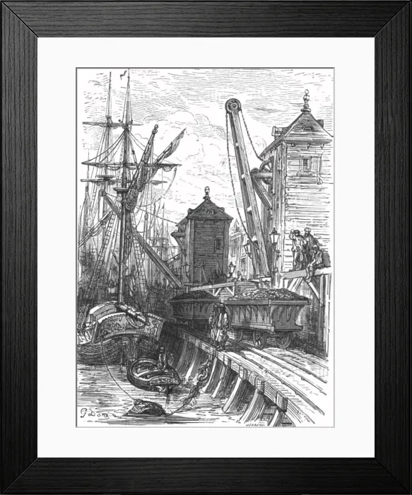 Framed Print : Poplar Dock, 1872. Creator: Gustave Doré Framed Print : Poplar Dock, 1872. Creator: Gustave Doré