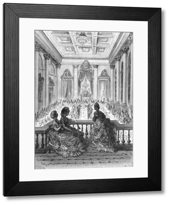 Framed Print : The Goldsmiths at Dinner, 1872. Creator: Gustave Doré Framed Print : The Goldsmiths at Dinner, 1872. Creator: Gustave Doré