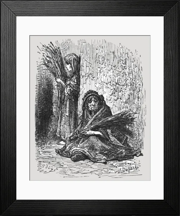 Framed Print : Lavender Girl, 1872. Creator: Gustave Doré Framed Print : Lavender Girl, 1872. Creator: Gustave Doré