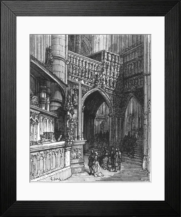 Framed Print : In the Abbey - Westminster, 1872. Creator: Gustave Doré Framed Print : In the Abbey - Westminster, 1872. Creator: Gustave Doré