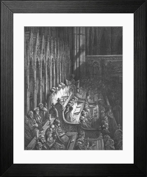 Framed Print : Westminster Abbey - The Choir, 1872. Creator: Gustave Doré