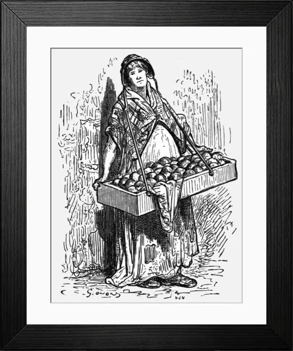 Framed Print : Orange Women, 1872. Creator: Gustave Doré Framed Print : Orange Women, 1872. Creator: Gustave Doré