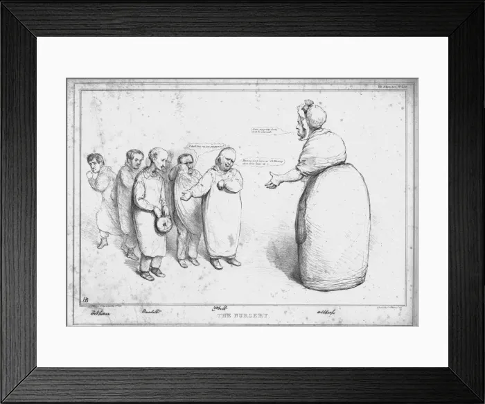 Framed Print : The Nursery, 1833. Creator: John Doyle Framed Print : The Nursery, 1833. Creator: John Doyle