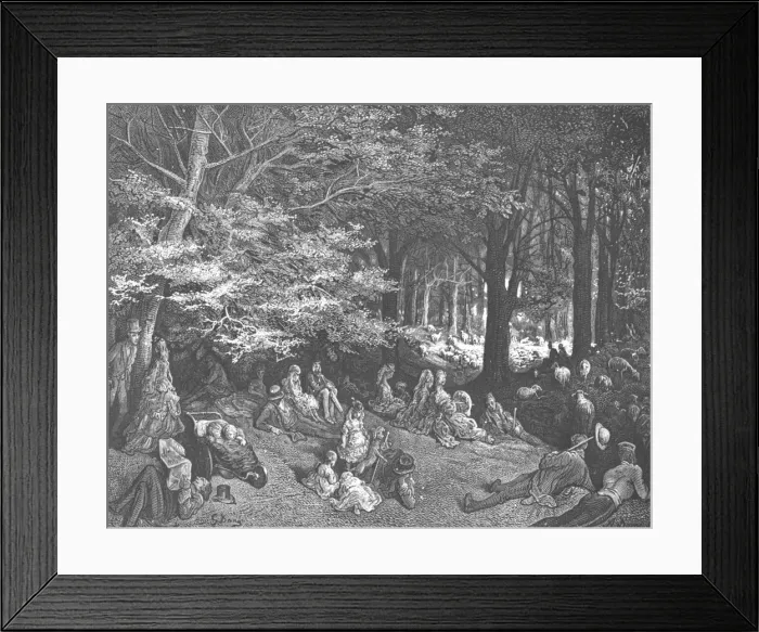Framed Print : Under The Trees - Regents Park, 1872. Creator: Gustave Doré Framed Print : Under The Trees - Regents Park, 1872. Creator: Gustave Doré