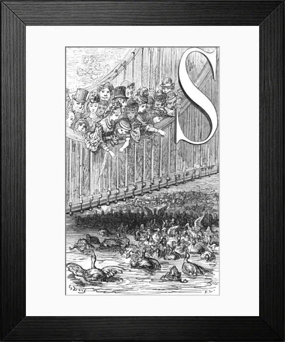 Framed Print : St. Jamess Park - Feeding the Ducks, 1872. Creator: Gustave Doré Framed Print : St. Jamess Park - Feeding the Ducks, 1872. Creator: Gustave Doré