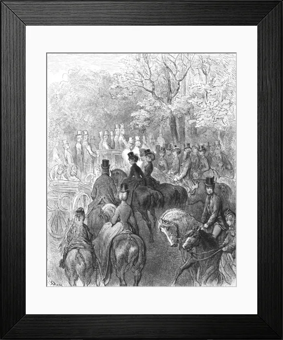 Framed Print : Afternoon in the Park, 1872. Creator: Gustave Doré Framed Print : Afternoon in the Park, 1872. Creator: Gustave Doré