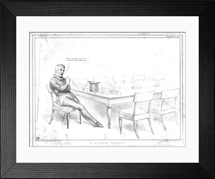 Framed Print : A Cabinet Council, 1834. Creator: John Doyle Framed Print : A Cabinet Council, 1834. Creator: John Doyle