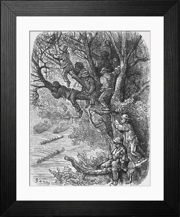 Framed Print : Perched in the Trees, 1872. Creator: Gustave Doré Framed Print : Perched in the Trees, 1872. Creator: Gustave Doré