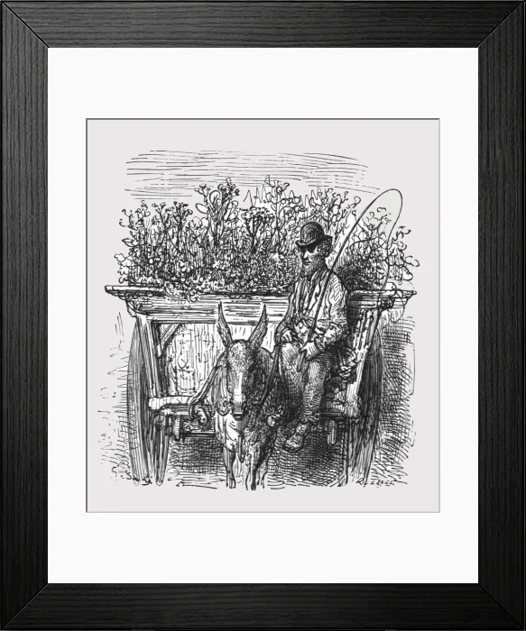 Framed Print : The Flower Hawker, 1872. Creator: Gustave Doré Framed Print : The Flower Hawker, 1872. Creator: Gustave Doré