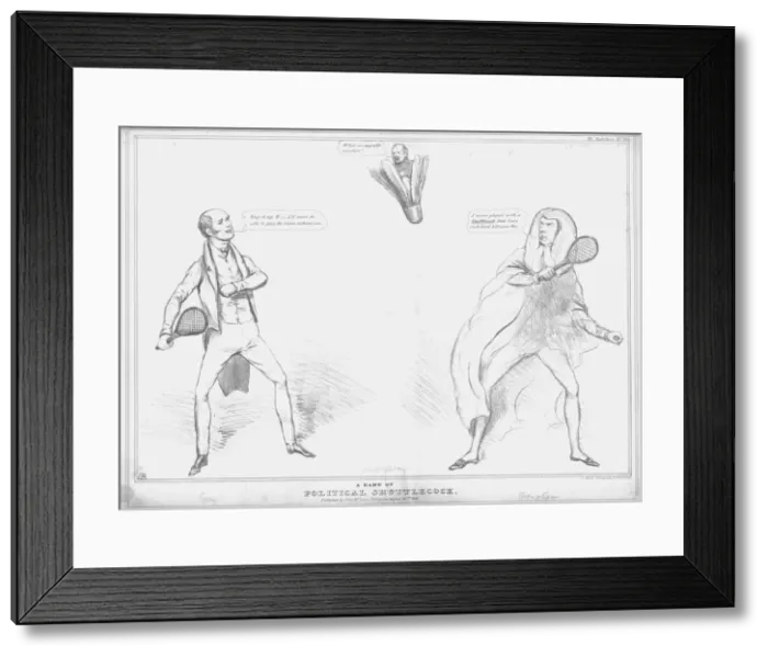 Framed Print : A game of Political Shuttlecock, 1831. Creator: John Doyle Framed Print : A game of Political Shuttlecock, 1831. Creator: John Doyle