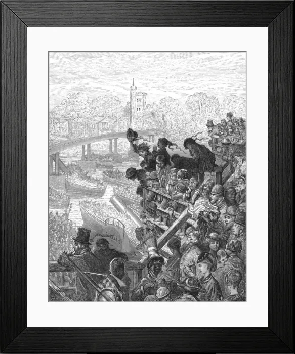Framed Print : Putney Bridge - The Return, 1872. Creator: Gustave Doré Framed Print : Putney Bridge - The Return, 1872. Creator: Gustave Doré