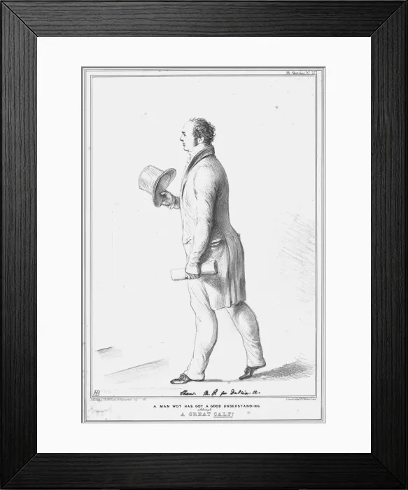 Framed Print : A Man wot has got a good understanding although A Great Calf!, 1833. Creator: John Doyle Framed Print : A Man wot has got a good understanding although A Great Calf!, 1833. Creator: John Doyle