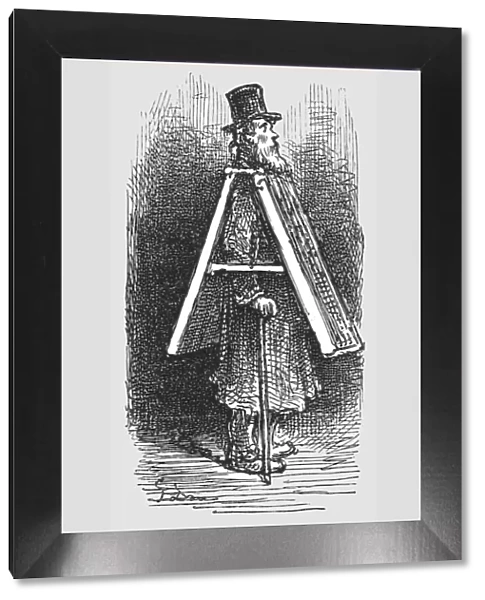 Advertising Board - Man, 1872. Creator: Gustave Doré