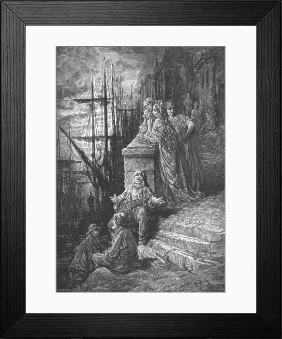 Framed Print : A Watermans Family, 1872. Creator: Gustave Doré Framed Print : A Watermans Family, 1872. Creator: Gustave Doré