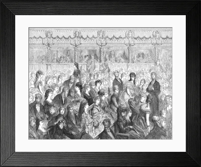 Framed Print : The Stalls - Covent Garden Opera, 1872. Creator: Gustave Doré Framed Print : The Stalls - Covent Garden Opera, 1872. Creator: Gustave Doré