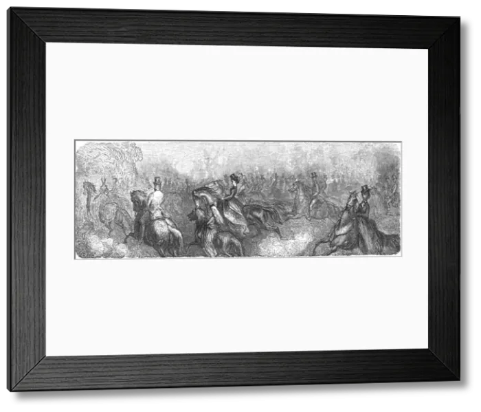 Framed Print : A Morning Ride, 1872. Creator: Gustave Doré Framed Print : A Morning Ride, 1872. Creator: Gustave Doré