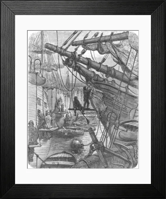 Framed Print : The Docks - The Concordia, 1872. Creator: Gustave Doré Framed Print : The Docks - The Concordia, 1872. Creator: Gustave Doré