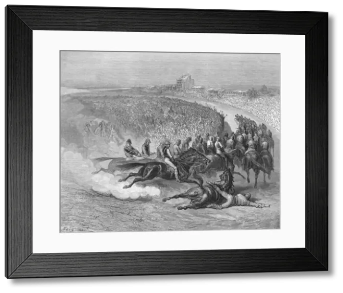 Framed Print : The Derby - Tattenham Corner, 1872. Creator: Gustave Doré Framed Print : The Derby - Tattenham Corner, 1872. Creator: Gustave Doré