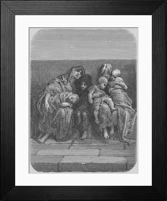 Framed Print : Resting on the Bridge, 1872. Creator: Gustave Doré Framed Print : Resting on the Bridge, 1872. Creator: Gustave Doré