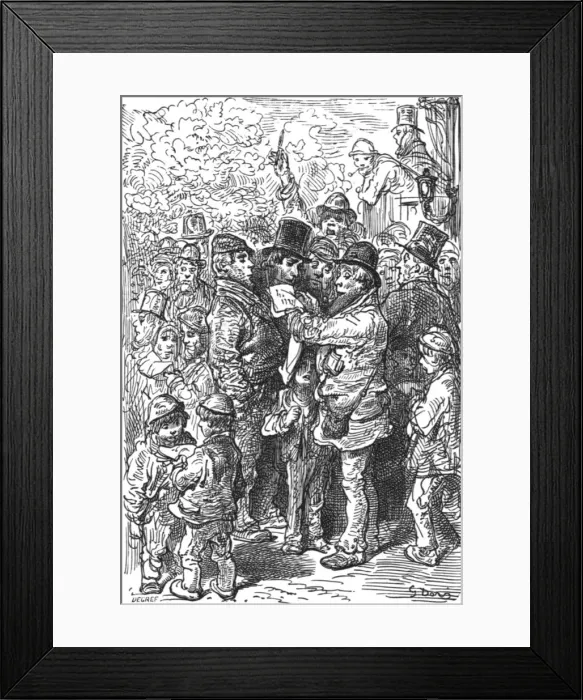 Framed Print : Outside the Ring, 1872. Creator: Gustave Doré Framed Print : Outside the Ring, 1872. Creator: Gustave Doré