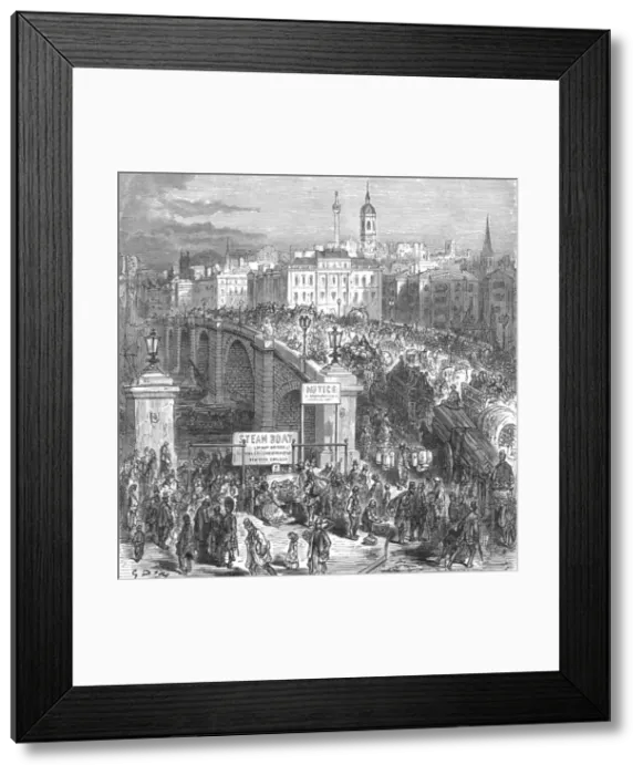 Framed Print : London Bridge, 1872, 1872. Creator: Gustave Doré Framed Print : London Bridge, 1872, 1872. Creator: Gustave Doré
